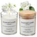 VETOUR Glass Aromatherapy Candles:2PCS Gardenia+ Jasmine Scented Soy Candle 10.6 OZ 80 Hours 8% Natural Essential Oils Fragrance Set Gift for Women Friends Mother's Day Christmas Gardenia-jasmine 2pc