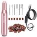 Electric Nail Drill Kit RedFlow Professional Nail Drill Machine for Nail File Exfoliating Abrasive Acrylic Nail Drill with 6 Pcs Nail Drill Bits and 50 Sanding Bands Nail Drill Set (Pink)