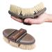 Animalon careflex root brush-natural hair horse brush-root cardboard with hard natural bristles-flexible ergonomically & high-quality-card tsche with Velcro fastener brown