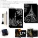 Rainbow Scratch Painting Kit for Adults & Teens - Eiffel Tower/Big Ben Theme - DIY Craft Art Set - Creative Gift - 16'' x 11.2'' - Includes 3 Tools - Buy Online on SooperMarket.com