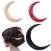 WEBEEDY 3-Color Hand Carved Crescent Moon Hair Fork for Women Wood Moon Hairpin Barrette Hair Stick Hair Comb Thick Hair Styling Accessories (Red Black Log Color)