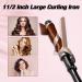 Ten-Tatent 38mm Ceramic Tourmaline Curling Tongs - Dual Voltage Curling Iron for Long & Short Hair - Adjustable Heat Settings - Black - Buy Online on SooperMarket.com