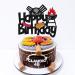 Barbecue Cake Topper for BBQ Sausage Roti Grill Cooking Theme Happy Birthday Cake Decorations Kids Boy Girl Bday Party Handmade Double Side Glitter Black Supplies Decor - Buy Online on SooperMarket.com