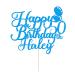 Happy Birthday Cake Topper Personalised Cake Topper Birthday Cake Decorations Gifts Glitter Cake Toppers with Any Name Age for Her Him Friend Classmate on 1st 3rd 10th 20th 21st 30th (Blue)