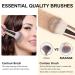 MAANGE 18 Pc Premium Synthetic Makeup Brush Set - Champagne | Professional Brushes for Foundation, Powder, Eyeliner & Eye Shadow - Buy Online on SooperMarket.com