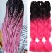 Tess Braids Extensions 60 cm Jumbo Braids KanCalon Kunsthaar for the single-laid box braids hair extension braid 100g/bundle of ombre hair braids extension (1 piece-black/pink) 60 cm (1 piece) black/pink