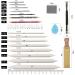24 Pieces Blending Stumps & Tortillions Set with Sandpaper Sharpener, Pencil Extension, Eraser - Art Drawing Kit - Buy Online on SooperMarket.com