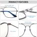 JM Plane Blue Light Blocking Glasses - Anti-Glare Computer Eyewear for Men & Women | Stylish Gunmetal Frame & Black Temple Tips - Buy Online on SooperMarket.com