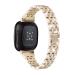 Mtozon Bling Bands Compatible with Fitbit Versa 3/Sense, Women Dressy Slim Bracelet Metal Replacement Wristbands, Champagne Gold