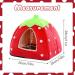 Kuoser Small Animal Winter House | Non-Slip Strawberry Hedgehog Bed | Removable Pad | Guinea Pig, Hamster, Chinchilla, Ferret, Rabbit House - Buy Online on SooperMarket.com