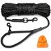 Joytale reflective drag line for dogs 5m dog leash with padded handle and 2 carabin hooks nylon long rope training line for puppies small dogs black 5 m (1 Pack) black