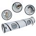 PetLike Cat Tunnel for Indoor Cats Collapsible Pop-up Pet Tube Peek Hole Hideaway Play Toys for Cats with Ball one way Grey