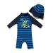 BONVERANO Baby Boys Swimsuit Toddler Bathing Suit Long-Sleeve Zipper One Piece Swimwear with UPF 50+ Sun Protection Turtle 2-3 Years