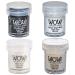 Wow! Embossing Powder Black and White Bundle: Primary Ebony  Opaque Bright White  White Pearl  Clear Gloss  15ML