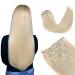 Vlasy Clip in Hair Extensions Human Hair 7 Pieces Clip in Hair Extensions Real Human Hair Seamless Straight Natural Thick Weft Human Hair Clip in Extensions for Women Light Grey# 14 Inch(70 g) 14 Inch (70 g) Light Grey#