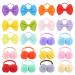 20 Pieces Colored Elastic Hair Rope Hair Band with Bow Elastic Ponytail Band Cute Hair Styling Accessories Suitable for Playing and Shopping