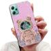 Tivenfezk Nadoli for Xiaomi Redmi Note 12 5g Treibsand B r Astronaut Hidden Stand Shell cartoon glitter astronaut stand Soft silicone bling cell phone case through view protective cover xiaomi redmi note 12 5g pink