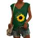 Short Sleeve T Shirts Clothing Woman T-Shirt Casual Black Clothing Top Women's Floral Pattern for Women Crop Tops Shirt Shirts Top Women's Summer Tank Top 5-green XL - Buy Online on SooperMarket.com