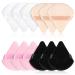 Pinenuts 12 Pcs Triangle Powder Puff 4 Colors Makeup Puff Soft Body Sponge Foundation Cosmetic Makeup Tool Wet & Dry Dual-Use Powder Puff Pads for Mineral Powder and Loose Powder Black + White + Pink + Skin colour