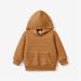 PatPat Toddler Hoodie 5-6 Years Brown | Boy Girl Solid Color Textured Sweatshirt with Pocket - Buy Online on SooperMarket.com