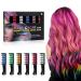 AOOWU 6 Colors Hair Chalk Comb Temporary Hair Color Chalk Comb Set for Girls Kids Safe Non-Toxic Washable Hair Dye Hair Color Brush Hair Color Dyeing Tool for Halloween New Year Party Cosplay