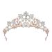 SWEETV Rose Gold Wedding Tiara for Bride  Crystal Tiaras and Crowns for Women  Princess Tiara Costume Crown for Birthday Party Prom Style 2