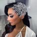 AMORARSI Rhinestone Leaf Wedding Hair Piece - Crystal Hair Accessories for Bride and Bridesmaids (Silver) - Buy Online on SooperMarket.com