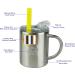 Housavvy 10 Oz Kids Stainless Steel Cups - Insulated, Spill Proof Toddler Cups with Straws, Lids, and Handles - BPA Free Sippy Cups for Toddlers - Silver-Duck Design - 4 Pack - Buy Online on SooperMarket.com