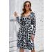 OUGES Women's Spring Casual Midi Dress - Long Sleeve V-Neck Floral Wrap Dress with Pockets - Buy Online on SooperMarket.com