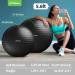 Trideer Ball Chair 65cm with Base & Bands | Exercise & Stability Ball for Home Gym | Balance & Abs Workout | Relieve Back Pain | Black - Buy Online on SooperMarket.com