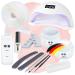 ND24 NAILDESIGN-Geln gel starter set pedicure for toenails with all-round gel French gel spot swirl toe spreader LED lamp & accessories-complete set for beginners-LED gel Made in Germany