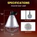 BrightArk 250W Poultry Heat Lamp with 2.5M Wire and 2M Hanging Chain - Energy Saving Switch, Livestock Breeding Brooder Lamp for Puppies, Chicks, Piglets, Reptiles (No Bulb) - Buy Online on SooperMarket.com