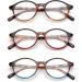 JM 3 Pack Vintage Round Reading Glasses - Spring Hinge Readers for Men & Women - 2.00 Magnification - Mixed Color - Buy Online on SooperMarket.com