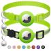 Airtag cat collar with bell reflective kitten neck band with Apple Airtag cat neck band adjustable 17.8-30.5 cm safety buckle for girls boys cats pet supplies green