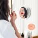 6-Inch Snowflakes Travel Magnifying Mirror with 15x Magnification and Suction Cups for Easy Makeup Application and Precision Grooming - Buy Online on SooperMarket.com