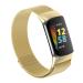 Magnetic Mesh Loop Bands Only Compatible with Fitbit Charge 5 Bands,Metal Adjustable Stainless Steel Wristbands Replacement Straps for Charge 5 Activity Tracker Women Men,Gold, Large L: 5.9"-8.3" Gold