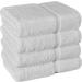 Chakir Turkish Linens 100% Cotton Premium Towels for Bathroom - 27'' x 54'' | 4-Piece Bath Towels Set in White - Buy Online on SooperMarket.com