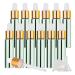 Tianzd 12 pieces 10 ml of empty chrome green drip bottle Pipette bottles with glass pipette 10 ml of glass bottle with a drip pipette with gold screw cap for essential oils perfume oils green 10 ml