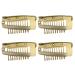 4 Gold Hair Extension Clamps - Metal Wig Clinging Snap Wing Brackets with 10 Teeth for Women's Hair Extensions - Buy Online on SooperMarket.com