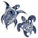 Lasting 1-2 Weeks Juice Ink Temporary Tattoo Turtles Semi Permanent for Adults Woman Sea Animal Art Figure Ocean Age Navy Blue that Look Real Men Women Chest Neck Arm (4 Sheets)