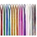 14 Colors 4200 Strands Hair Tinsel Extensions Shiny Colorful Straight Hair Extensions for Women Girls Party Cosplay Rainbow Synthetic Hair Extensions (36.6 Inches)