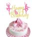 Arthsdite 1Pc Ballet Happy Birthday Cake Topper Ballerina Girl Dancing Cake Supplies Ballerina Girl's Birthday Party Decorations Ballet Dancer Cake Topper M