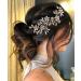 Edary Bride Wedding Hair Vines Gold Flower Bridal Headband Crystal Headpieces Leaf Bridesmaid Hair Accessories for Women and Girls