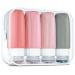 Gemice silicone travel bottles set 60ml 4 pieces of travel bottles to fill hand luggage liquids leak-proof cosmetic bottles for filling travel container bpa-free FDA approved (pink)