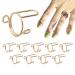 10 Nail Rings Adjustable Detachable Fingernail Rings Reusable Metal Nail Ring Set For False Nail Removable Nail Art Decoration Women Nails Jewelry Fingertip Decorations For Wearing Manicure Nails Gold