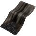 Youngsee Real Hair Clip-In Extensions - Ombre Black to Silver 55cm 120g 7PCS - Premium Remy Hair - Buy Online on SooperMarket.com