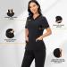 PuriPure Women's Classic V-Neck Scrub Set - Black, Size Medium | Nurse Scrub Set with 7 Pockets and Jogger Pants - Buy Online on SooperMarket.com