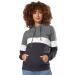 HAPPY MAMA. Women's Nursing Hoodie Breastfeeding Colour Block Maternity. 503p 8 Graphite Melange & White & Graphite