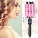 Professional 3 Barrel Curling Iron Hair Waver - 1 Inch Ceramic Curler with LCD Display (Pink) | Perfect for Gorgeous Waves | International Shipping Available - Buy Online on SooperMarket.com