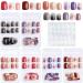 Kalolary 144PCs false nails wrong short nails of full fingered fingernail Artificial acrylic nails with 144PCs nail glue sticker for women girls nail art diy decoration - c